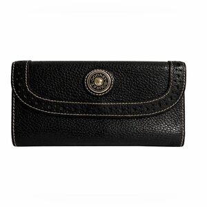 Dooney & Bourke Black Pebble Leather Snap Wallet Vintage Classic Logo